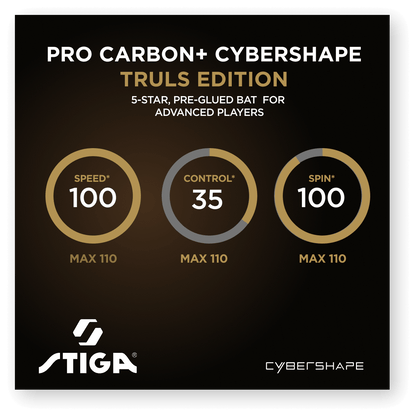 Ракетка для настільного тенісу Stiga Pro Carbon Plus Cybershape Truls Edition 5 Star FL (1215-1306-35)