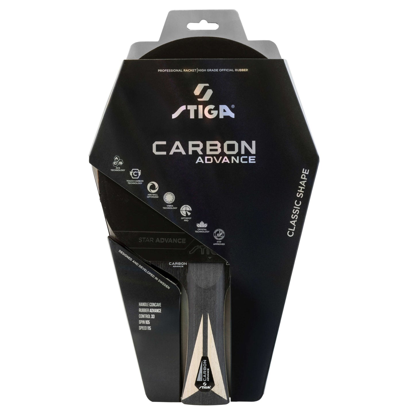 Ракетка для настільного тенісу Stiga Carbon Advance FL (1215-1001-35)