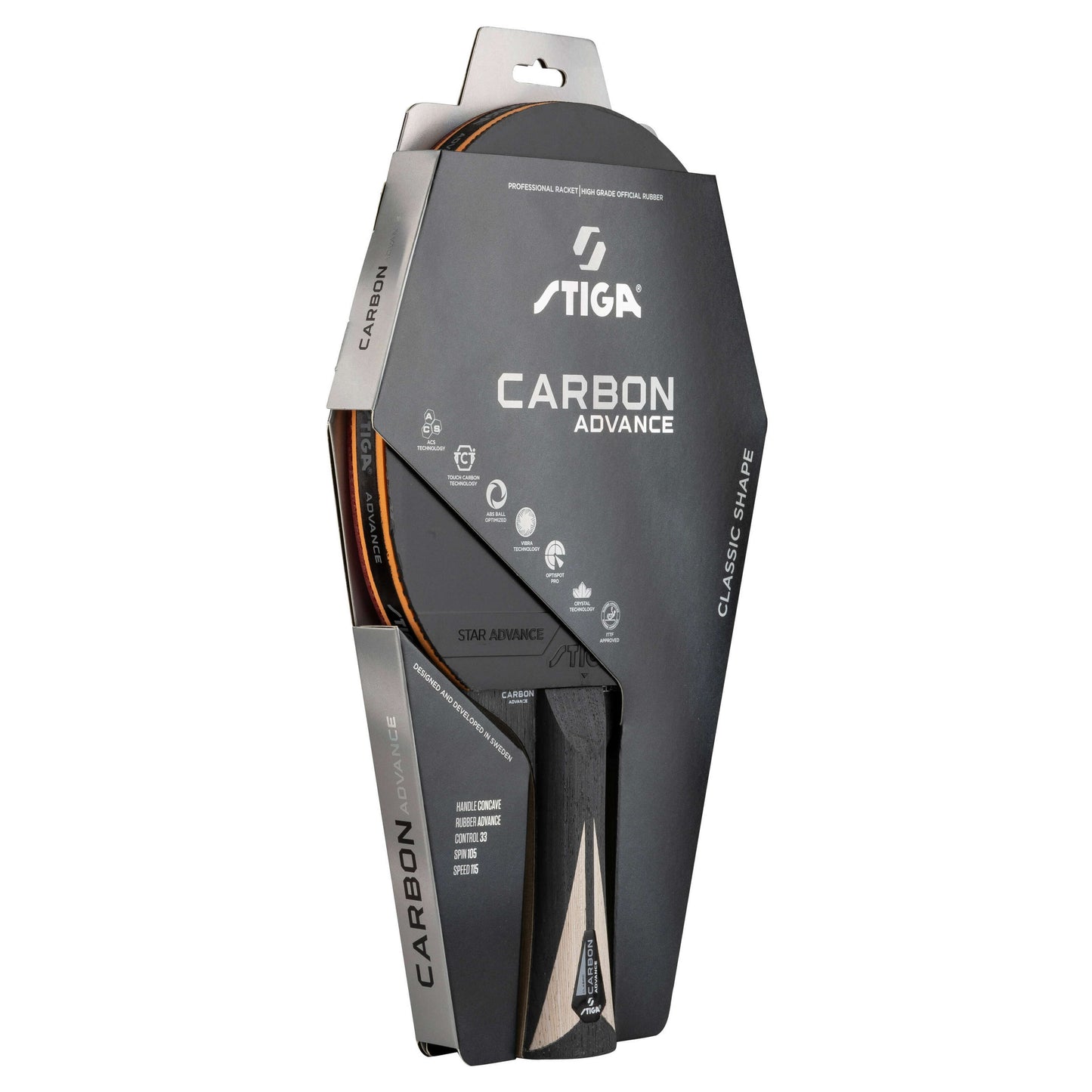 Ракетка для настільного тенісу Stiga Carbon Advance FL (1215-1001-35)