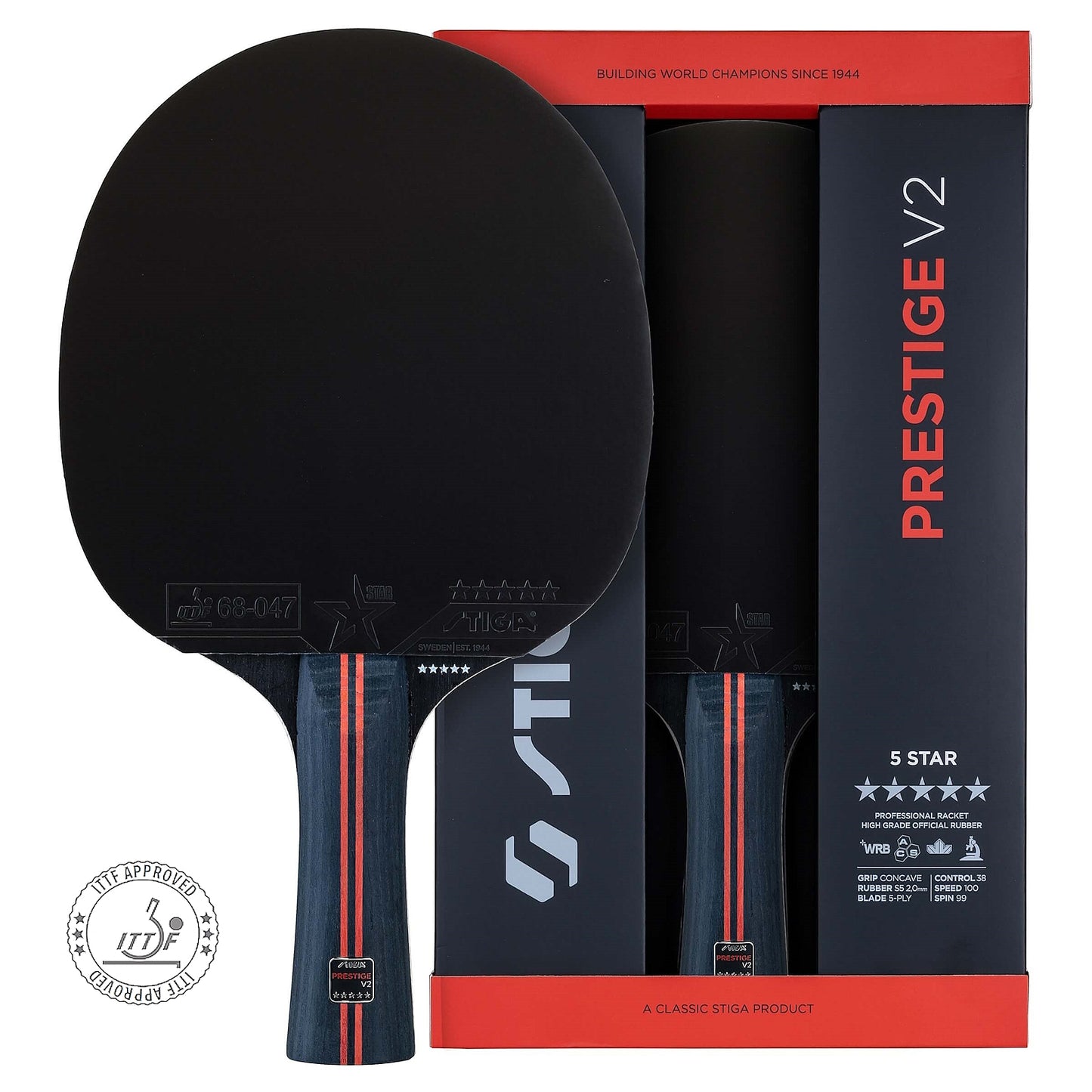 Ракетка для настільного тенісу Stiga Prestige V2 5-Star FL (1215-1305-35)