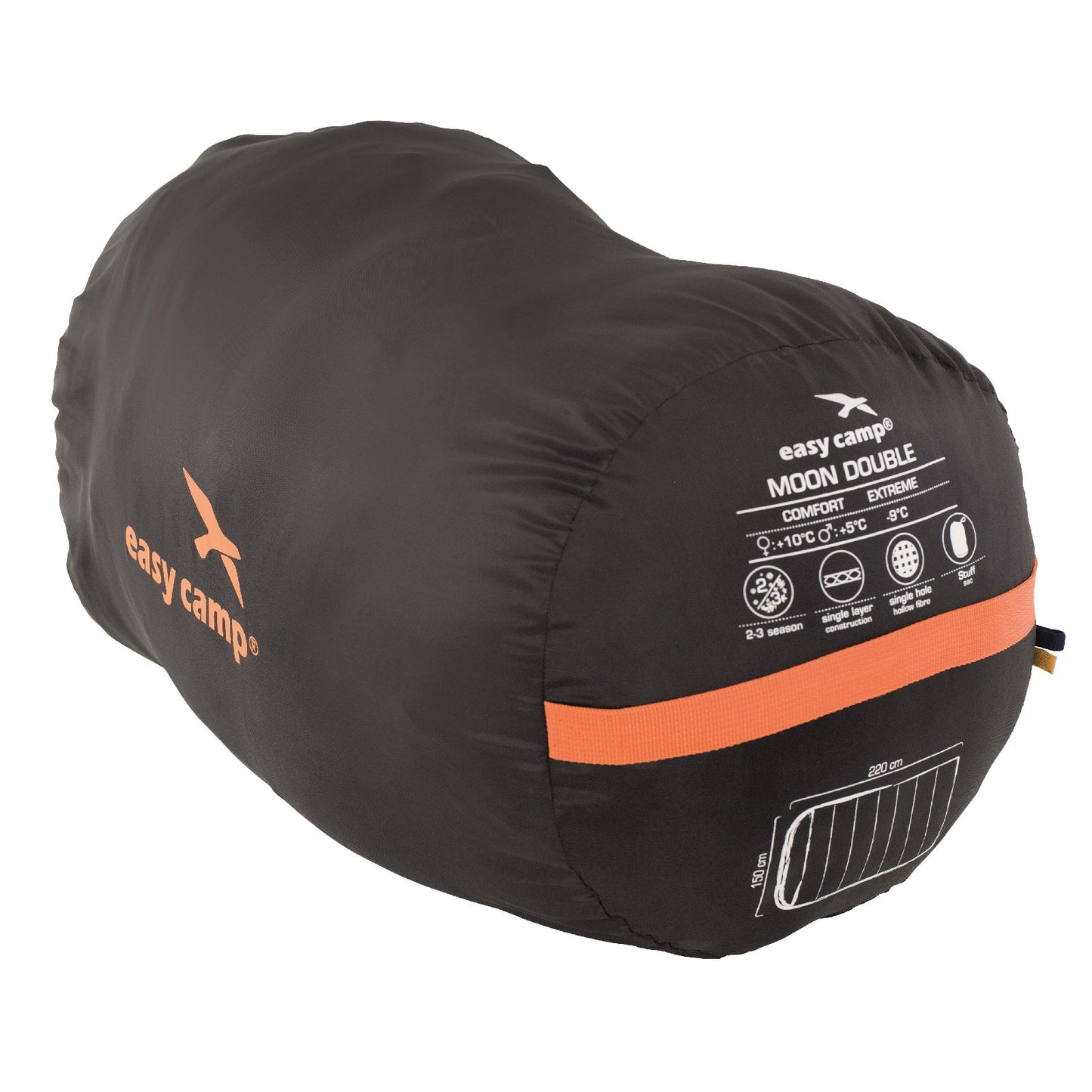 Sleeping bag Easy Camp Moon Double/+5°C Blue Left (240155)