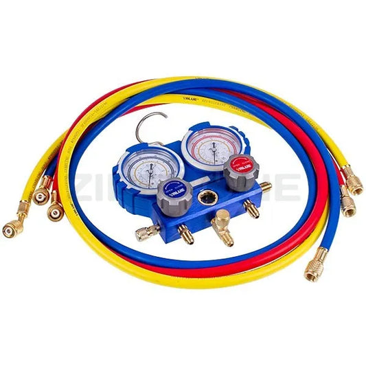 Manometric manifold 2-valve VALUE VMG-2-R32В-NEW + hoses 3pcs.x1500mm (R32 R410 R22)