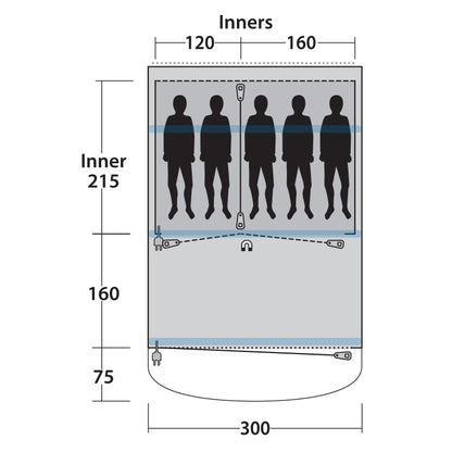 Outwell Lindale 5PA Blue Canopy (111033)