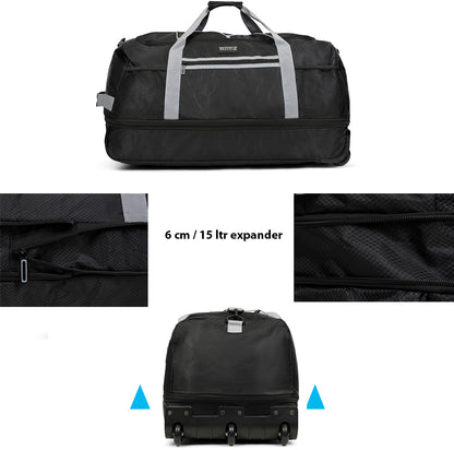 Travel bag on wheels TravelZ Wheelbag Doubleloader foldable black 80(95)L (603096)