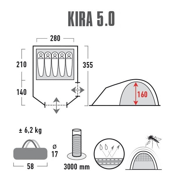 High Peak Kira 5.0 Nimbus Grey (10376)