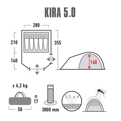 High Peak Kira 5.0 Nimbus Grey (10376)