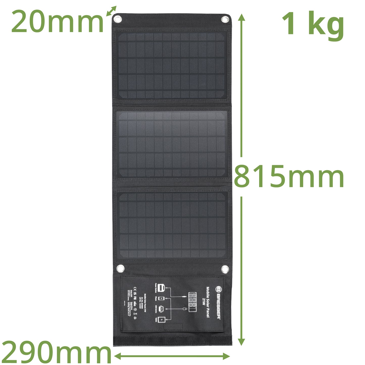 Portable charging device Sonya panel Bresser Mobile Solar Charger 21 Watt USB DC (3810030)