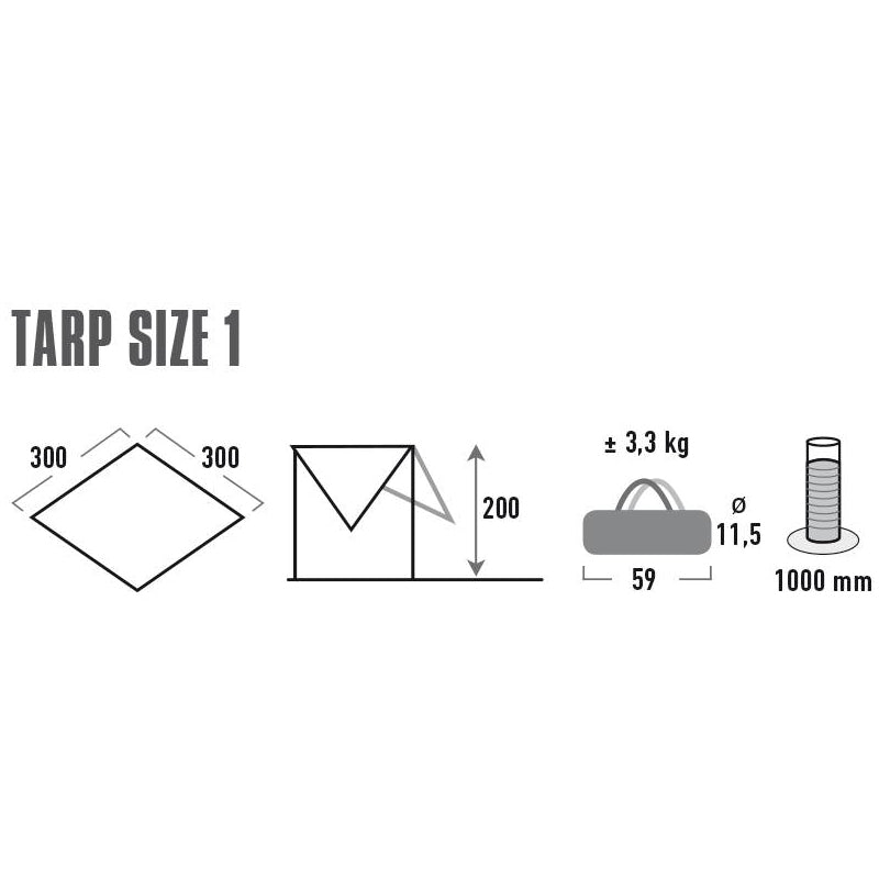 High Peak Tarp 1 3 x 3 m Gray (10031)