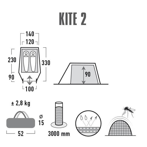 High Peak Kite 2 Pesto/Red (10188)
