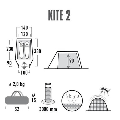 High Peak Kite 2 Pesto/Red (10188)