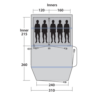 Outwell Rosedale 5PA Green (111179)