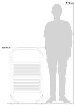 Drabine Rolser Taburete M/11 UNE 3 plates Blanco (MET004-1024)
