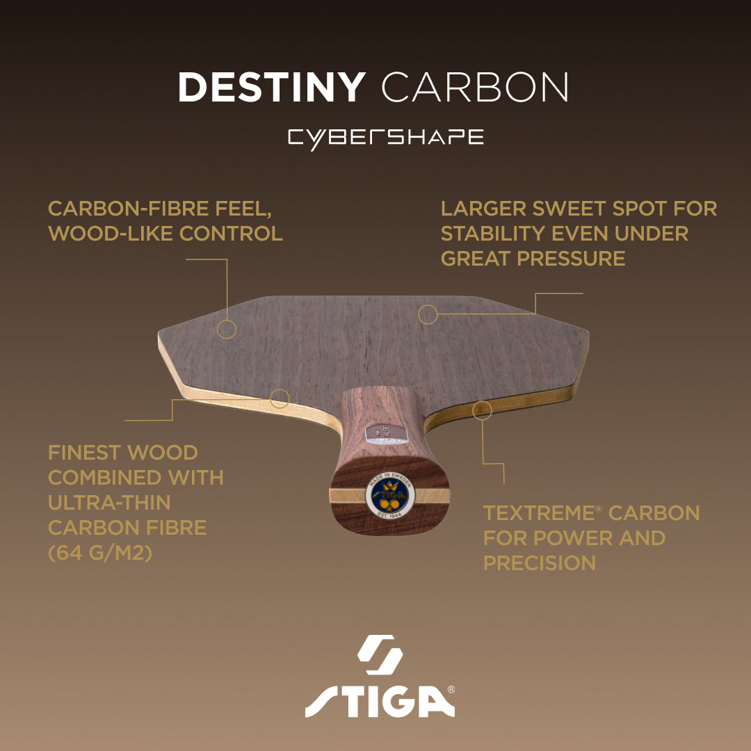 Racket base Stiga Destiny Carbon Cybershape Master (1600-2602-35)
