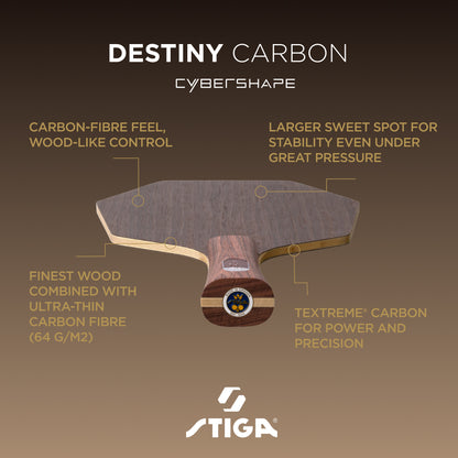 Racket base Stiga Destiny Carbon Cybershape Master (1600-2602-35)