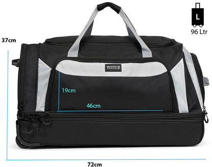 Travel bag on wheels TravelZ Wheelbag Doubleloader black 96L (603098)