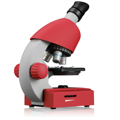 Microscope Bresser Junior 40x-640x Red with follow-up kit and adapter for smartphone (8851300E8G000)