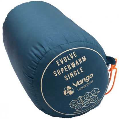 Sleeping bag Vango Evolve Superwarm Single/+2°C Moroccan Blue Left (SBREVOLVEM23TJ8)