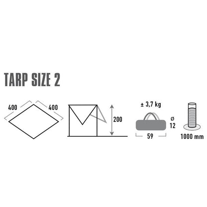 High Peak Tarp 2 4 x 4 m Gray (10034)