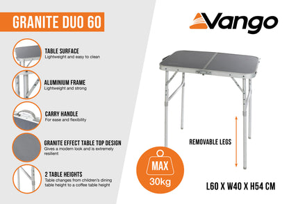 Camping table Vango Granite Duo 60 Excalibur (TBNGRANITE27065)