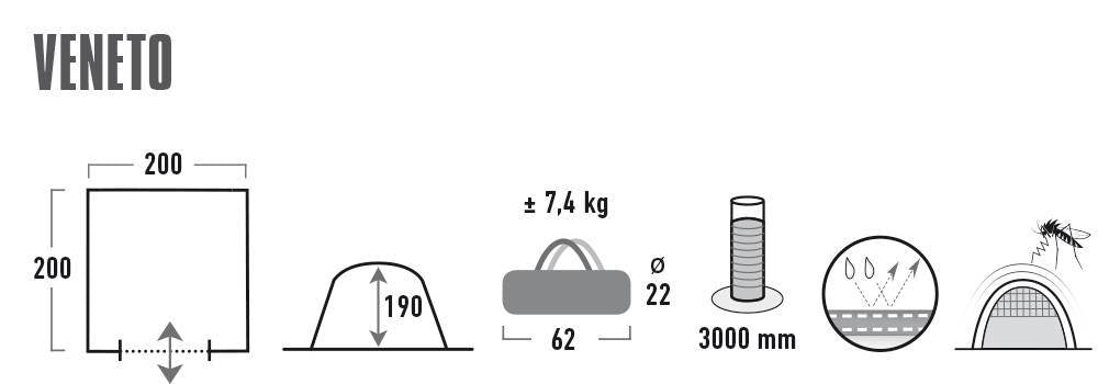 Tent High Peak Veneto Light grey/Dark grey/Blue (14026)