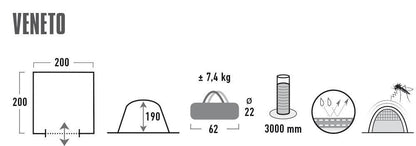 Tent High Peak Veneto Light grey/Dark grey/Blue (14026)