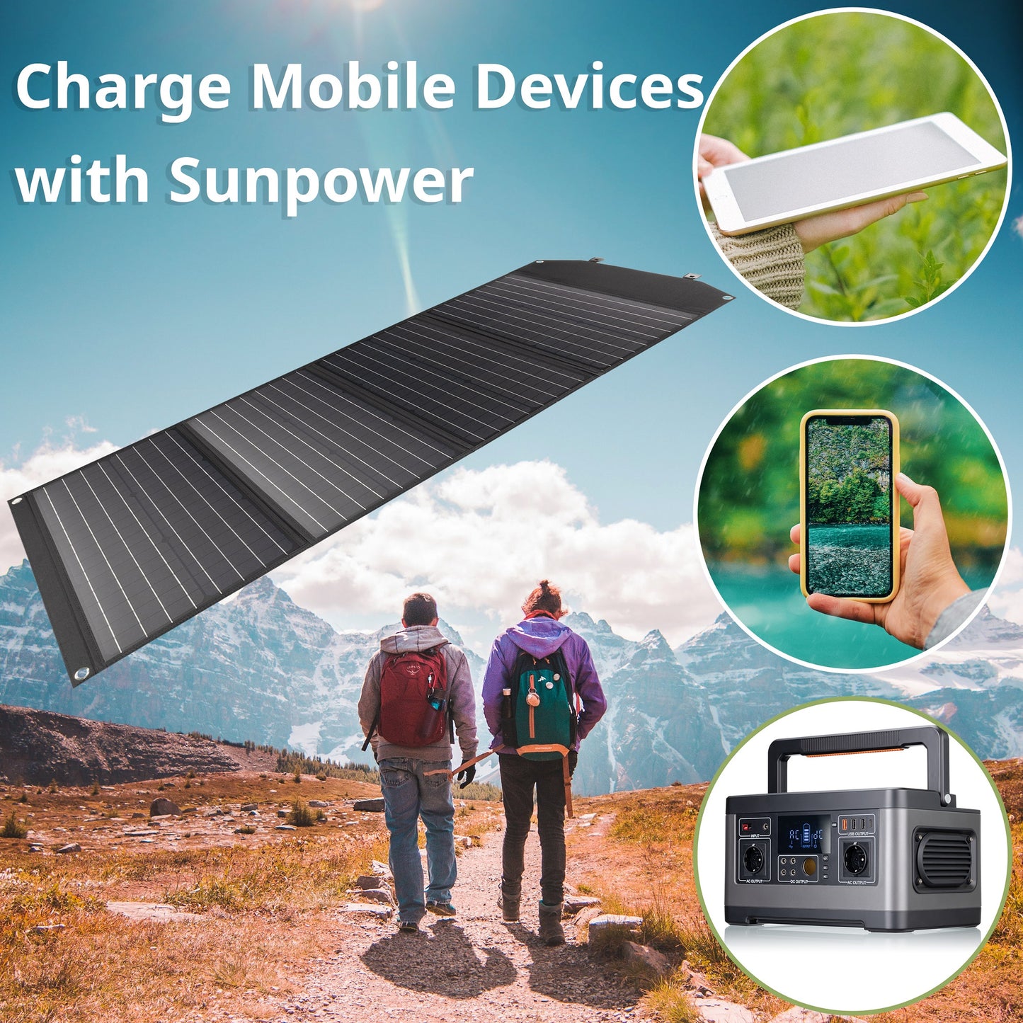 Portable charging device Sonya panel Bresser Mobile Solar Charger 120 Watt USB DC (3810070)