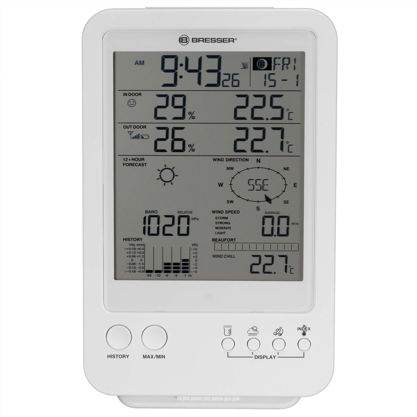 Weather station Bresser Weather Center 5-in-1 White (7002511)