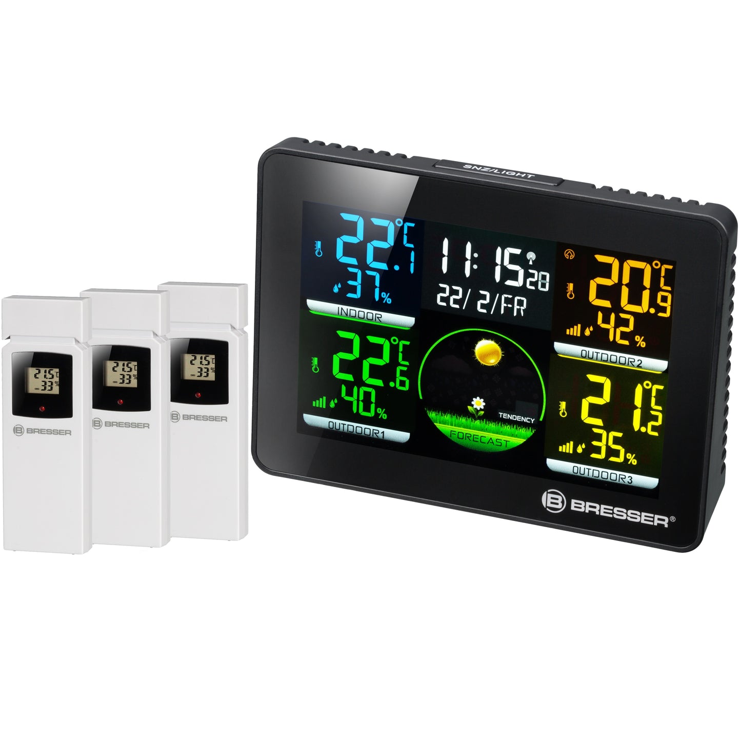 Weather station Bresser Quadro NLX Black with 3 sensors (7000023)