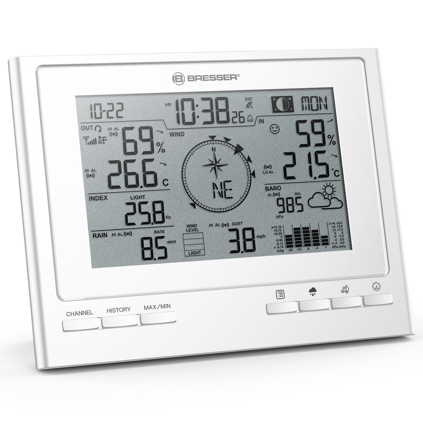 Weather station Bresser 7-in-1 Exclusive Line Weather Center Climate Scout (7003100GYE000)