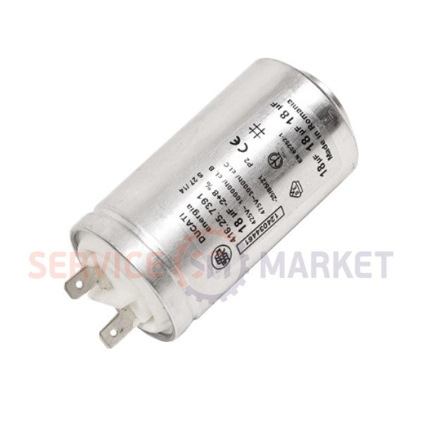 Electrolux dryer Starting capacitor 18uF 425V 40x78mm (2 terminals) DUCATI 