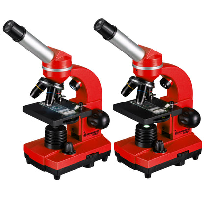 Microscope Bresser Junior Biolux SEL 40x-1600x Red with adapter for smartphone (8855600E8G000)