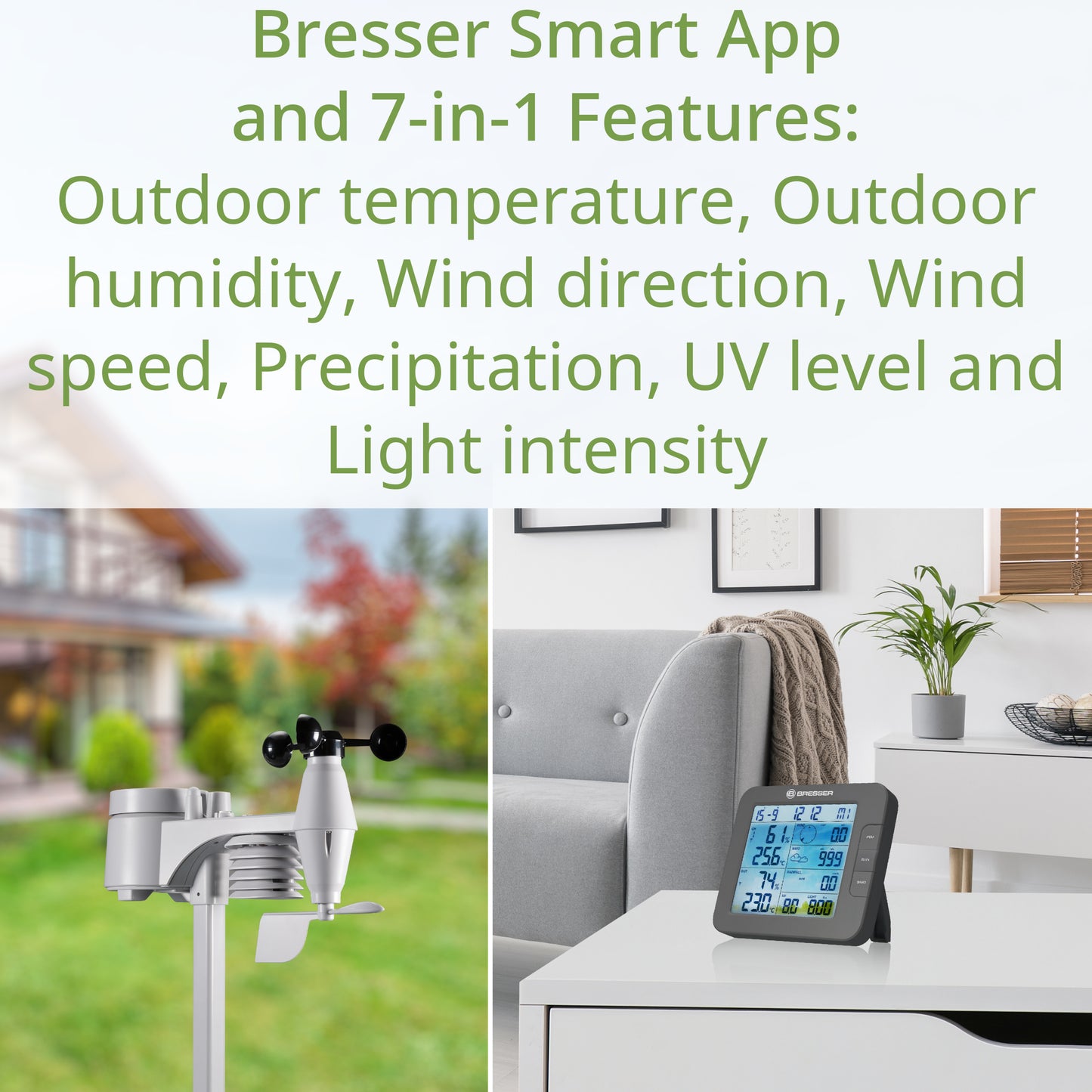 Weather station Bresser Smart Home 7-in-1 Weather Center ClimateConnect Gray (7003600QT5000)