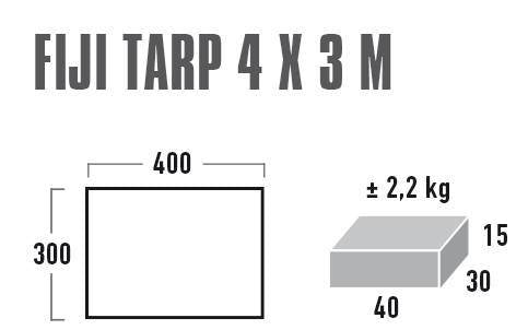 High Peak Fiji Tarp 4 x 3 m Gray (10022)