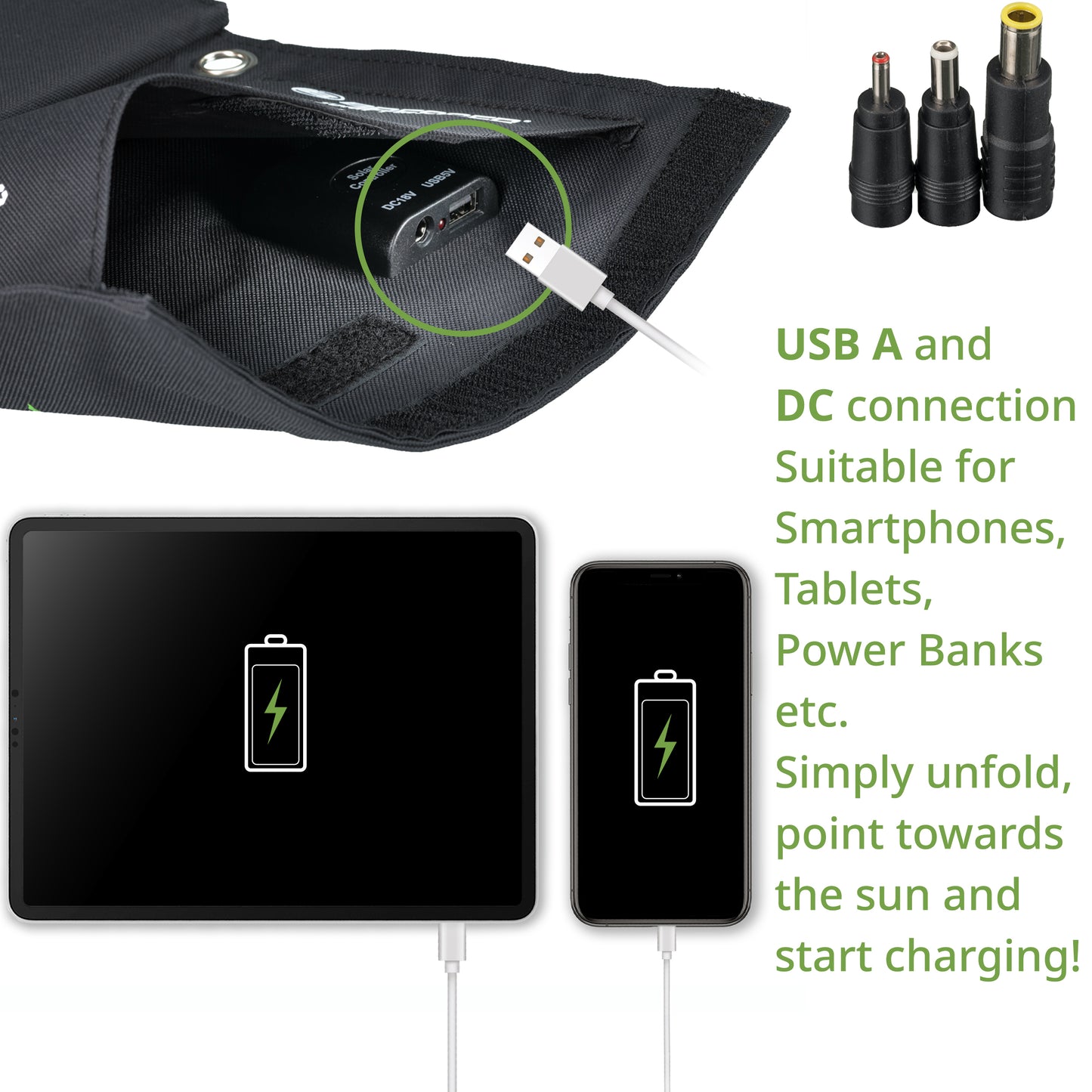 Portable charging device Sonya panel Bresser Mobile Solar Charger 21 Watt USB DC (3810030)