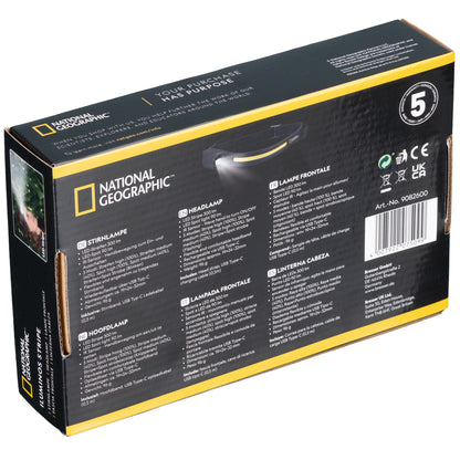 Headlight National Geographic Iluminos Stripe 300 lm + 90 Lm USB Rechargeable (9082600)