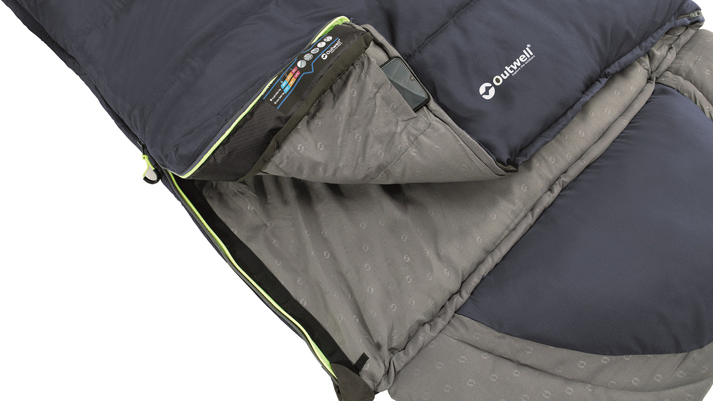 Sleeping bag Outwell Contour Lux Reversible/-3°C Deep Blue Left (230366)