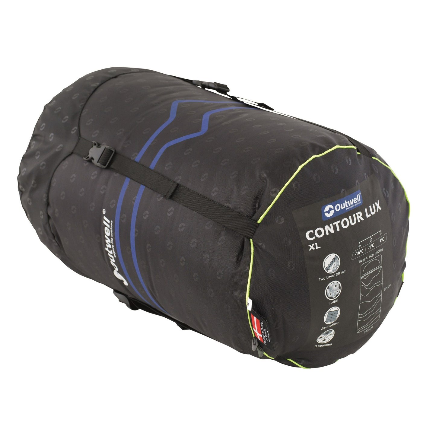 Sleeping bag Outwell Contour Lux XL Reversible/-1°C Green Left (230299)