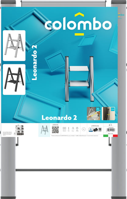 Colombo Leonardo Black 2-step ladder (G300A02W)