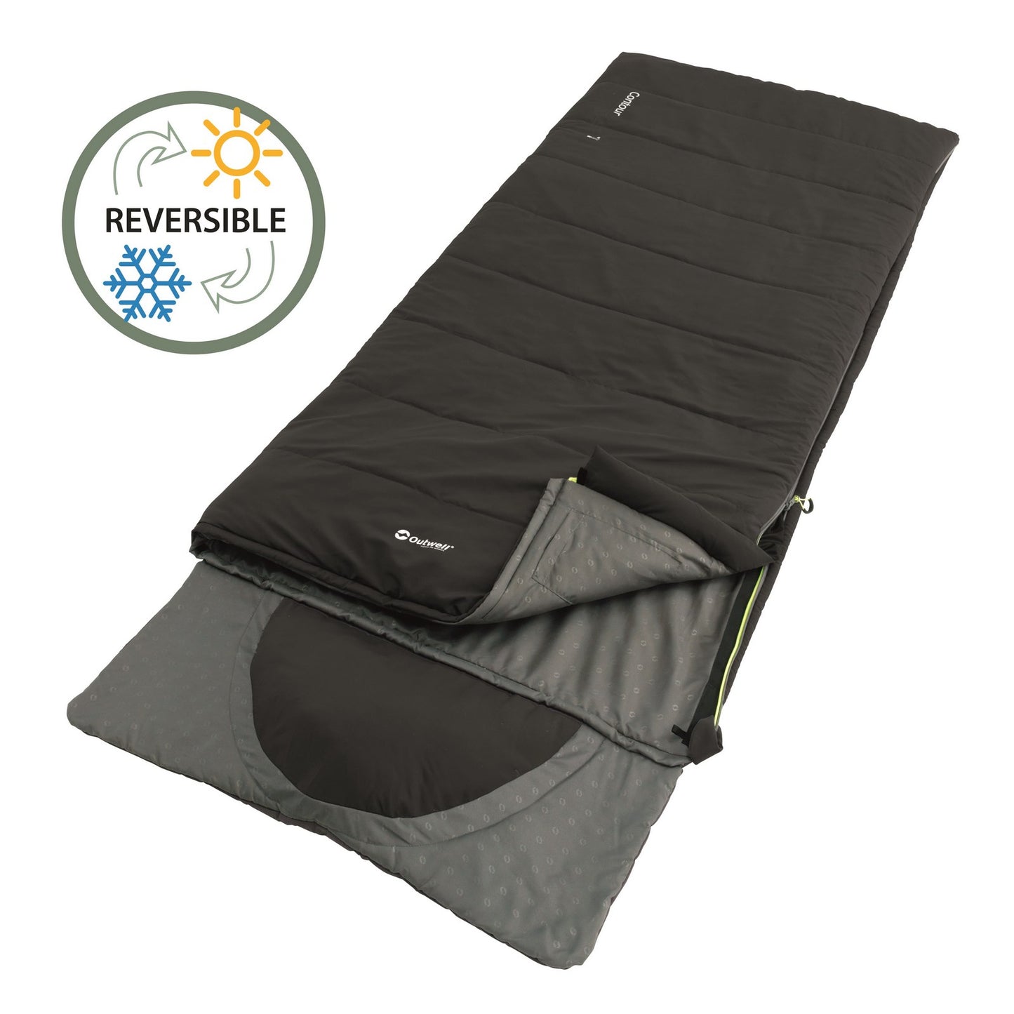 Sleeping bag Outwell Contour Reversible/+2°C Midnight Black Right (230300)