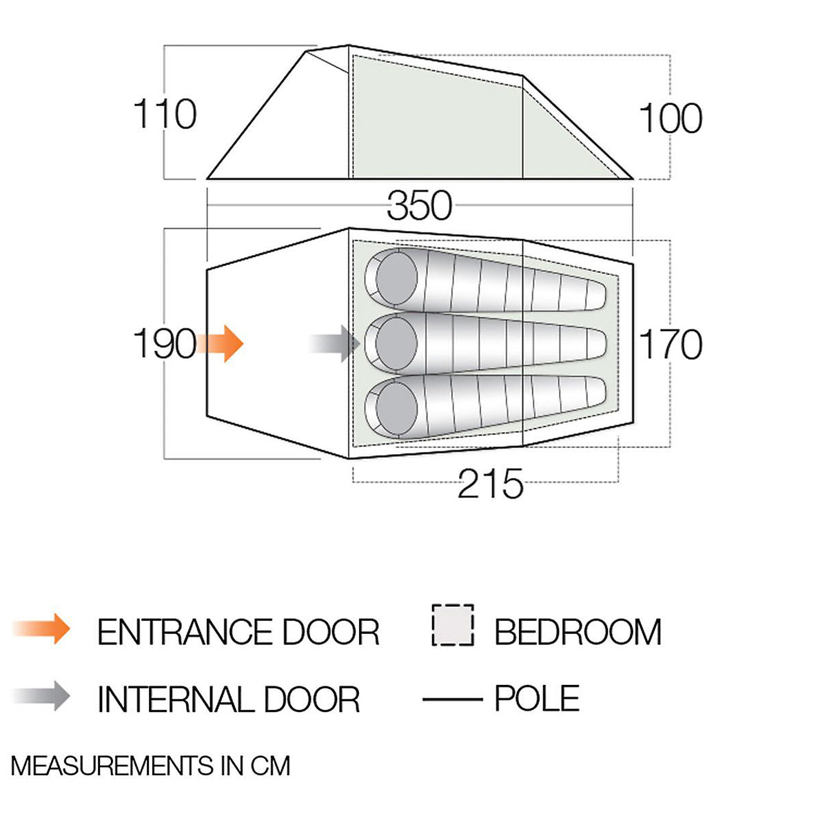 Vango Tempest Pro 300 Pamir Green Tent (TENTEMPESP32165)