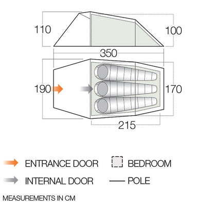 Vango Tempest Pro 300 Pamir Green Tent (TENTEMPESP32165)