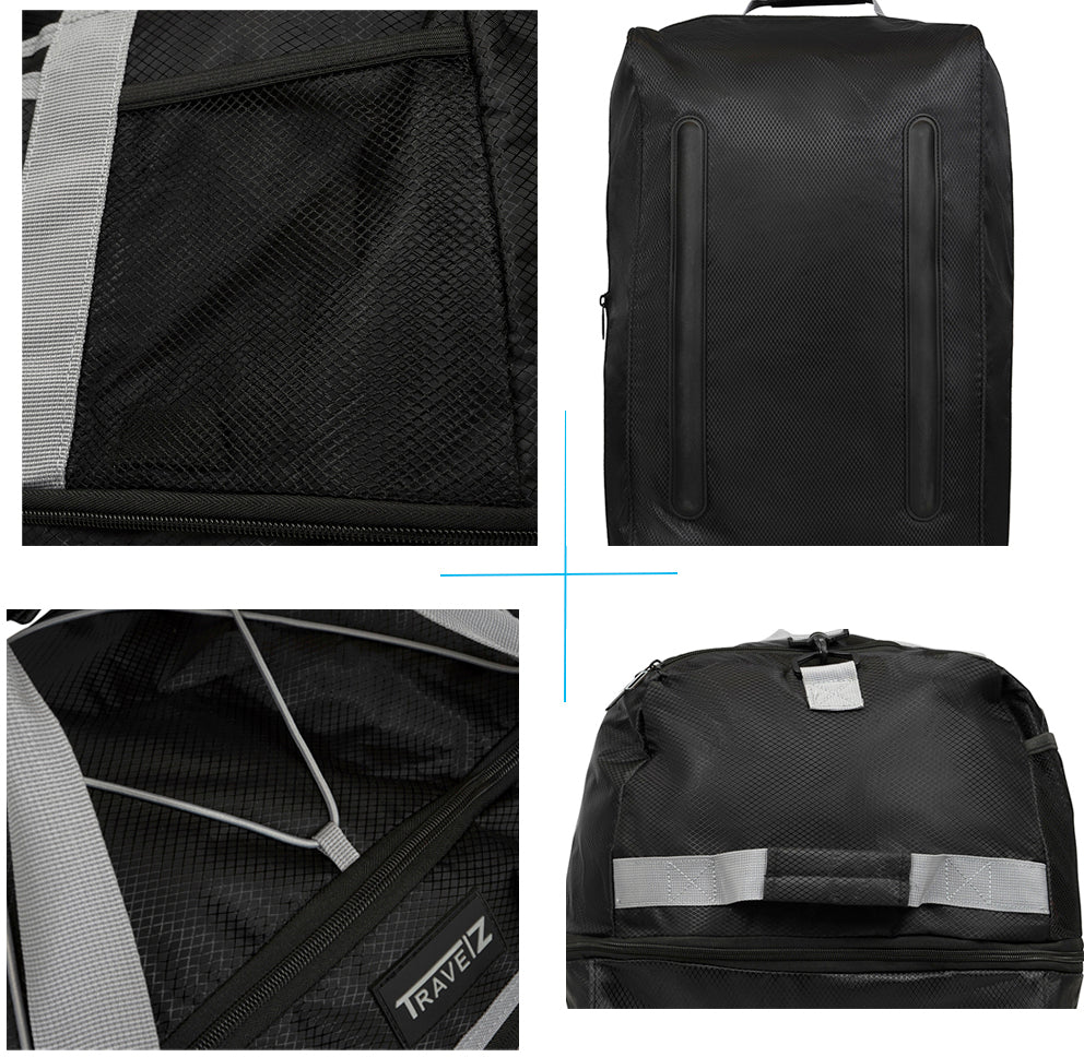 Travel bag on wheels TravelZ Wheelbag Doubleloader foldable black 80(95)L (603096)