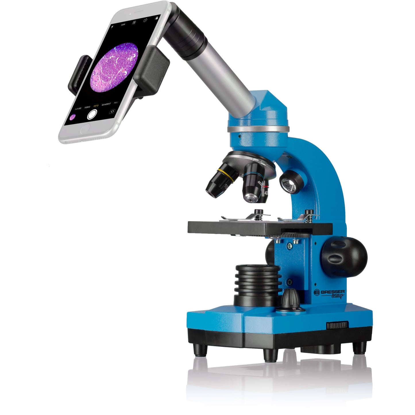 Microscope Bresser Junior Biolux SEL 40x-1600x Blue with adapter for smartphone (8855600WXH000)