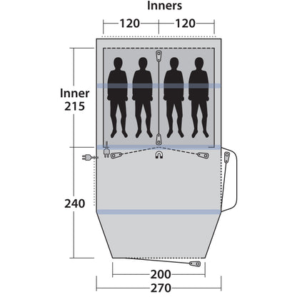 Outwell Rosedale 4PA Green (111178)