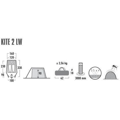 Tart High Peak Kite 2 LW Pesto/Red (10343)