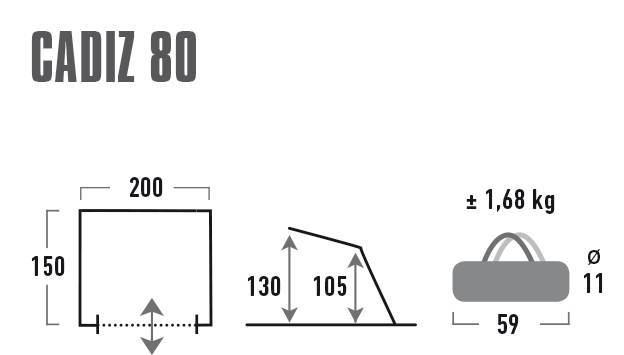 High Peak Cadiz 80 Aluminium/Dark Grey (10136)