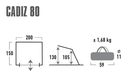 High Peak Cadiz 80 Aluminium/Dark Grey (10136)