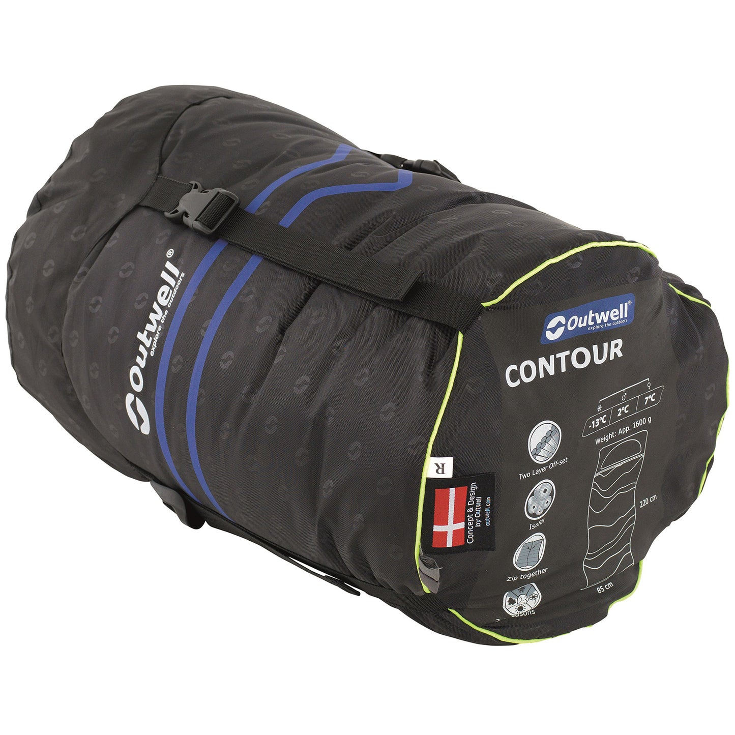 Sleeping bag Outwell Contour Reversible/+2°C Dark Purple Right (230372)