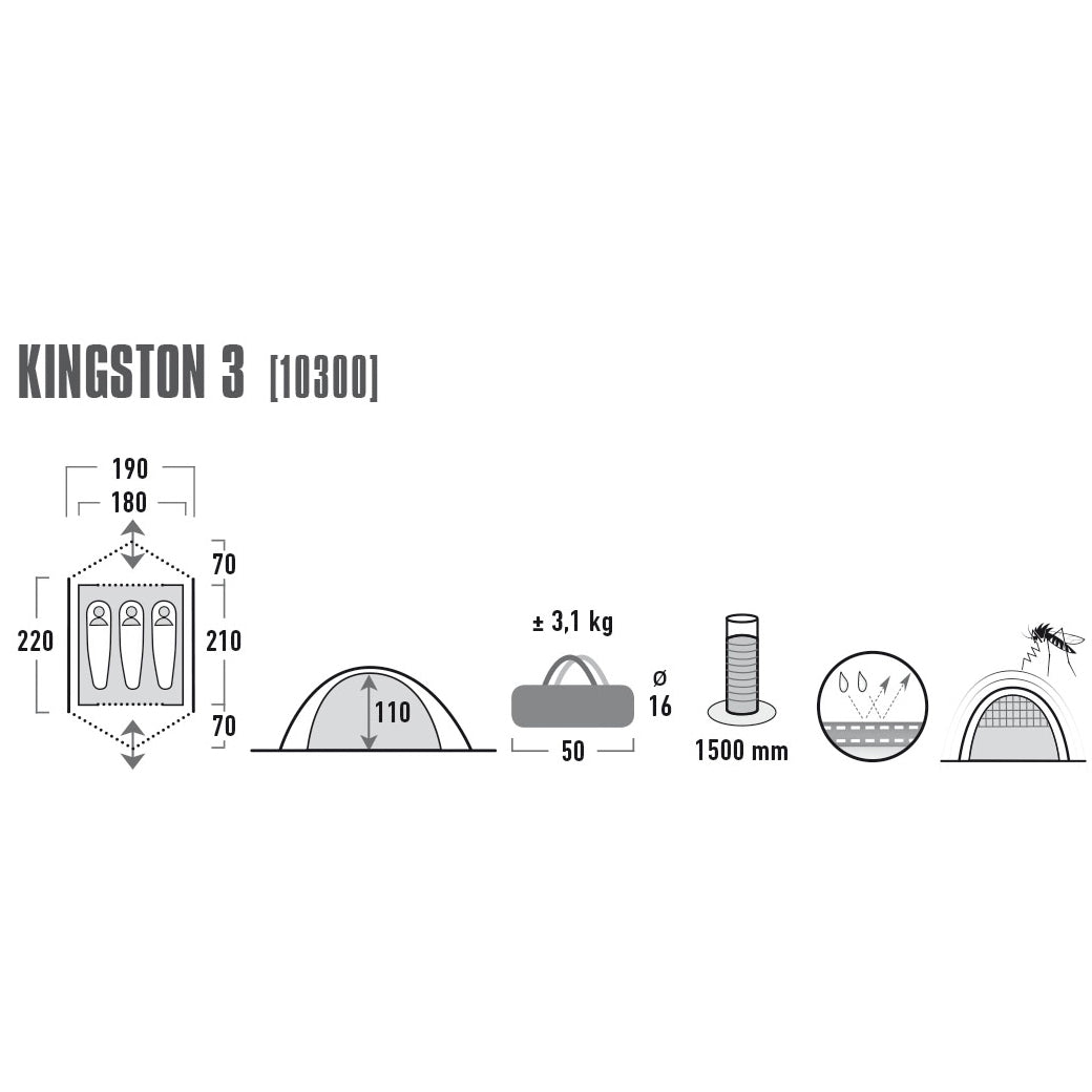 Mantle High Peak Kingston 3 Blue/Grey (10300)