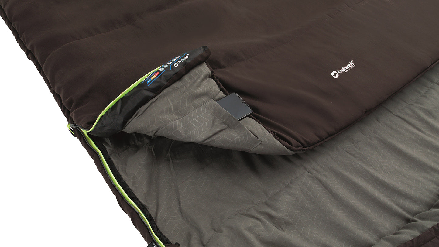 Sleeping bag Outwell Campion Lux Double/-1°C Brown Left (230370)